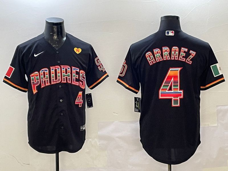 Men San Diego Padres #4 Arraez Black Fashion Game 2025 Nike MLB Jersey style 2